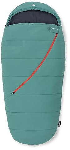 qeedo Buddy Junior Camping Kinderschlafsack - Mumienschlafsack für Frühjahr, Sommer & Herbst - weicher Outdoor-Schlafsack in Eiform für Jungs & Mädchen, 165x80 cm (LxB), mit komprimiertem Packsack