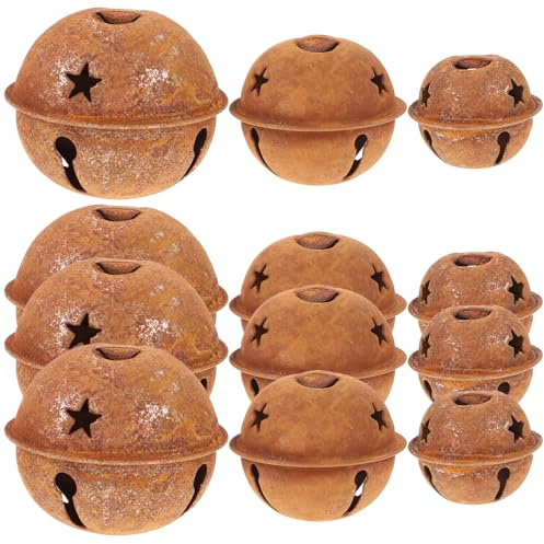 EXCEART 1 Set di 30 Pezzi Campane Arrugginite Campane Tintinnanti Natalizie con Ritagli di Stelle Campane della Slitta di Natale Campane Tintinnanti Arrugginite Albero di Natale Pendente