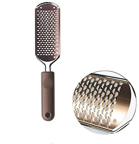 Lima para pies de pedicura - Herramienta de superficie de metal grande Raspador de pies Raspador de talón de pedicura colosal de acero inoxidable Removedor de piel dura Rallador de pies