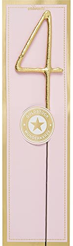 Wunderkerze Zahl 4 Gold 20 cm Geburtstag Kuchen Torte