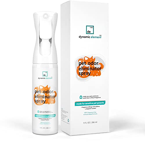 Dynamic Element Geruchsentferner für Haustiere, duftfrei, 266 ml | Mineralische Formel, ohne Duftstoffe, tiersicher, neutralisiert extremen Katzenurin und Geruch nach nassem Hund