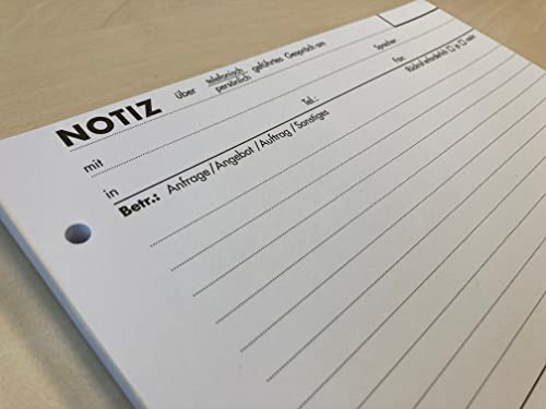 Generisch 10 Gesprächsnotizblock im praktischen DIN A5 Format, je Block 100 Blätter