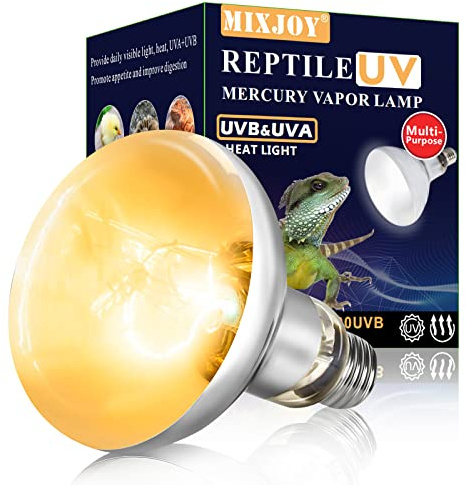 MIXJOY 100W Reptile Heat Lamp Bulb Full Spectrum UVA UVB Sun Light for Reptile and Amphibian Use