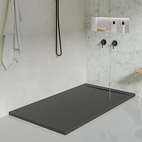 KOES - Piatto Doccia in Resina Serie LIENA – 80x120 – Nero RAL 9005