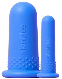 Ventouses Visage Anti-Rides Skinblue - Duo 2 Tailles en Silicone Pur Soft Touch - Booster Collagène & Élastine -Palper-Rouler Anti-Âge pour Rides, Cernes & Poches - Effet Lift & Fermeté