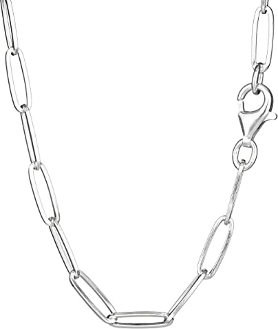 NKlaus Langankerkette Collier aus 925 Sterling Silber, 3,6mm breit, 1 Stück | Für Damen und Herren; mit 925-Silberpunze am Verschluss