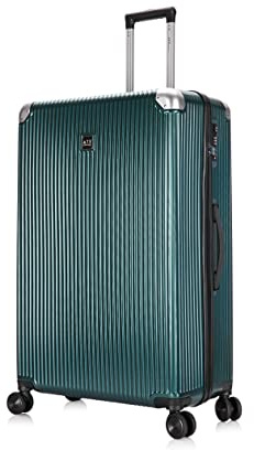 ATX Luggage Extra Large Suitcase Super Lightweight Durable ABS Hard Shell Suitcase with 4 Dual Spinner Wheels and Built-in TSA Lock (Emrald Green, 32-Inch, 132 Liter)