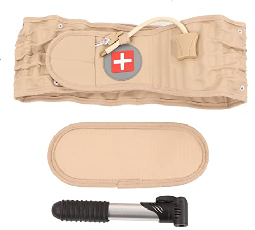 Dekompressionsryggbälte, Spinal Air Traction bälte Ryggstöd och Länddragning Lindring Av Nedre Ryggsmärta, Midjestöd Spinal Dekompressionsbälte, Uppblåsbar Draganordning Avslappnande(Kaki)