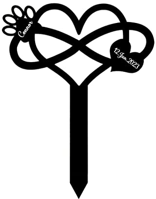 SSRUI Plaques de tombe pour animaux personnalisées, plaques funéraires commémoratives pour animaux en métal de jardin, pierres tombales personnalisées pour chiens pour un souvenir sympathique de la
