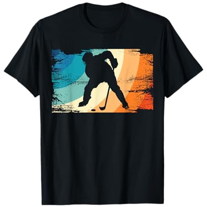 Retro Eishockeyspieler Eishockey Kinder Jungs Männer T-Shirt