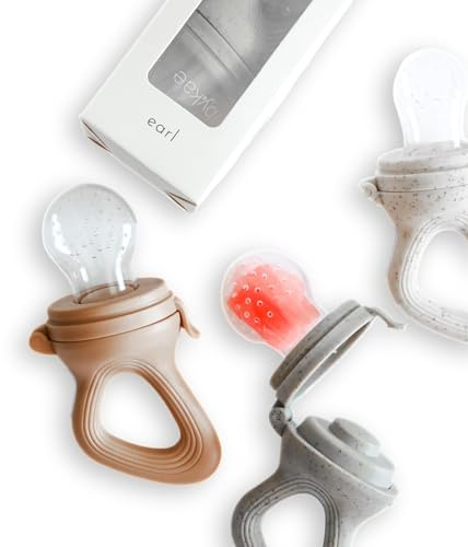 Baby Kae Little Fruit Feeder (Earl) Baby Led Weaning- BPA- Free Food- Grade Silicone, Introduce Solids, Pacifier and Fruit Feeder- Infant & Toddler Teether