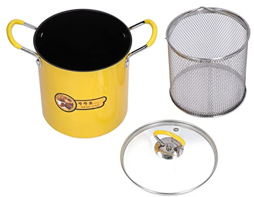 Ejoyous Mini Marmite avec Panier, Friteuse 3 L avec Panier Passoire, Petite Marmite à Frites, Marmite à Frites en Inox, Japonaise pour Tous Feux Dont Plaque à Induction, Ejoyousoz5c19xeiq