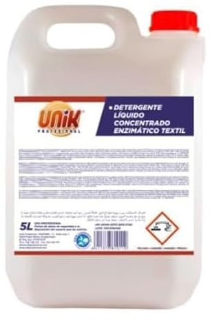 Detergente Líquido Concentrado Enzimático Textil 5 Lt. Unik. Caja 2 botellas