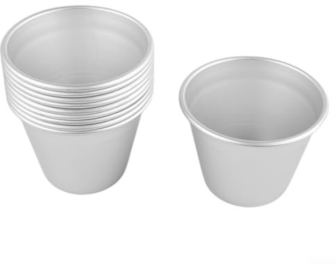 ReachMall Herramienta individual para hornear postres, molde antiadherente para tartas, 10 tazas de aluminio para hornear