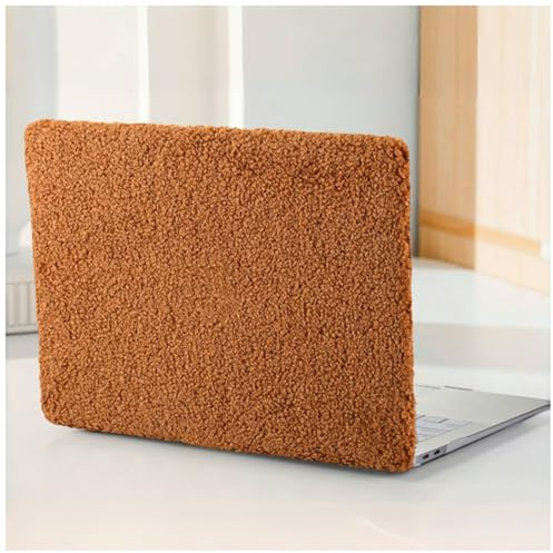 BYCeKe für MacBook Air 13 Zoll Hülle 2022-2018 M1,Plüsch Leder Braun | Logo scheint durch, Strukturiertes Leder, mit Tastaturabdeckung, Anti-Fingerabdruck, kratzfest, schlank, leicht
