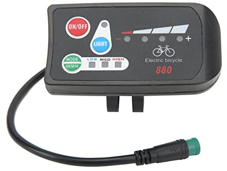 BuyWeek Elektrofahrrad LED Display, E-Bike LED Display Bedienfeld Wasserdichter 5P Anschluss Elektrofahrrad LED Anzeige Messgerät