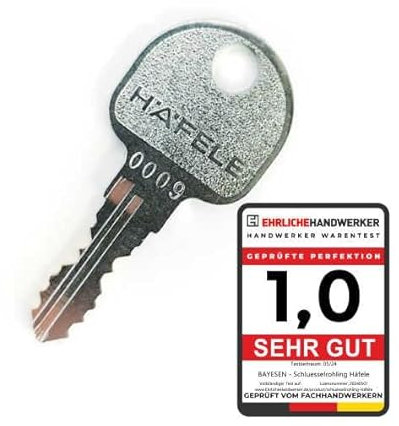 Ersatzschlüssel für Häfele nach Code 0001 bis 3936 - Möbel- und Spindschlösser - Nachschlüssel, Zusatzschlüssel - Schließung 2045