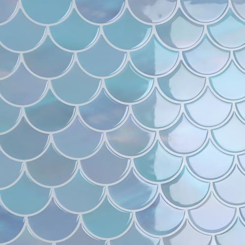 CRE8TIVE Azulejos de pared autoadhesivos de color azul y morado, con efecto de mármol, impermeables, para cocina, azulejos para baño, ducha, chimenea, 30,5 cm x 30,5 cm, 4 unidades
