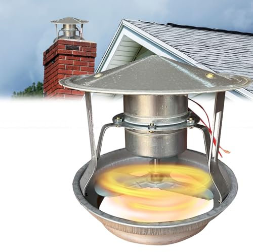 Smoke Extractor Fan, 40W Exhaust Pipe Fan Chimney Fans Fireplace Vent Chimney Ventilation Exhaust 12.5-17cm Low-Noise Smoke Machine Induced Draft Fans for Chimney