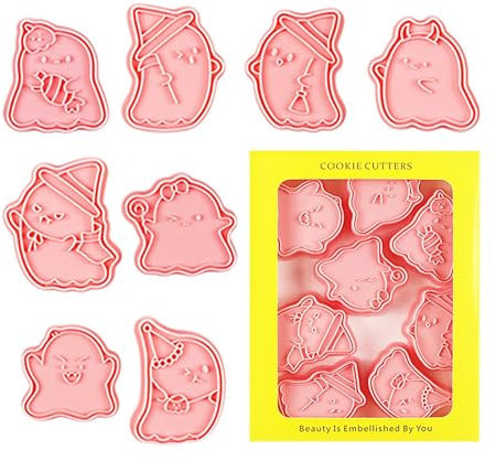 Juego de 8 moldes para galletas de Halloween, juego de 8 moldes