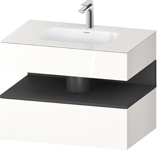 Duravit Qatego lavabo encastrado con base de lavabo consola, 800x550x600mm, nicho Grafito mate, QA4785049, Color: Blanco