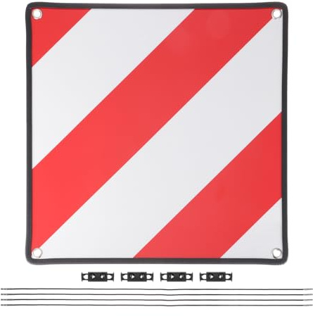 QUARKZMAN Warntafel Spanien Portugal Fahrradträger 50 x 50 cm Heckträger | 2in1 Reflektierenden Warnschild, Aluminium Blech, mit 4 Spanngurte, Rostfrei, Typengenehmigung, mit Ösen, für Wohnmobil