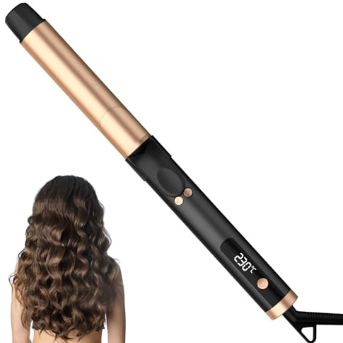 Hair Curler Automatic Curling Iron Rotating Curling Wand for Long Hair Curling Tongs with LCD Display, 360° Rotating Large Barrel Curling Wand 32 Mm, 140-220℃