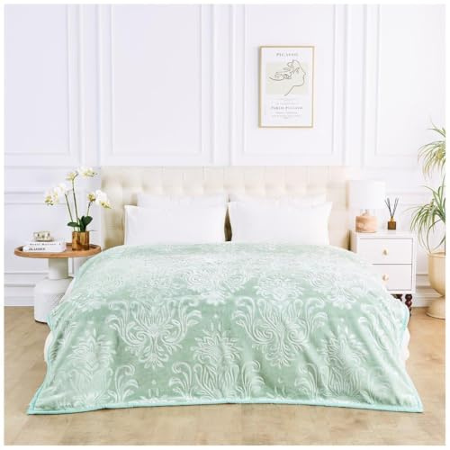 GC GAVENO CAVAILIA 4 kg tung viktad filt king size – 2 lager fleecefilt – varm, tjock sängöverkast, tung filt – stresslindring, djup sömnfiltar för säng (200 x 240 cm) – salviagrön