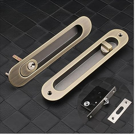 Kit ferramenta per porta scorrevole del fienile Porta scorrevole Serratura for porta scorrevole Serratura di sicurezza, Armadio for porta del fienile Tuta hardware incorporata Maniglia for porta in le