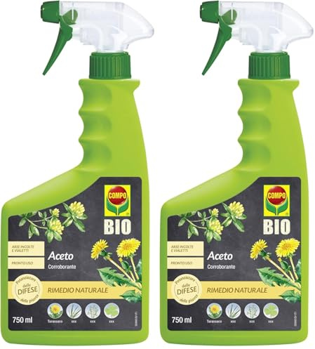 COMPO BIO Aceto, Rimedio Naturale nei Confronti di Erbe Indesiderate, Per Pulire Vialetti e Aree Incolte, Pronto all'Uso, 100% Naturale, 750 ml (Confezione da 2)