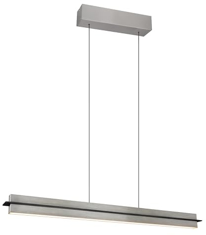 Trio Leuchten LED Pendelleuchte Emerson 346710107, Metall Nickel matt, inkl. 22 Watt LED, höhenverstellbar, Lichtfarbe stufenlos einstellbar, 4-fach Touch