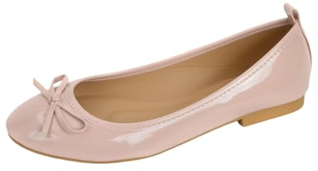 Spangenschuhe Damen, Damen Ballerinas Elegant Sommer Flache Tanzschuhe Dirndl Schuhe Ballerina Bequem Sommerschuhe Weite H Trachtenschuhe zum Kleid Halbschuhe Mädchen, Rosa, 38