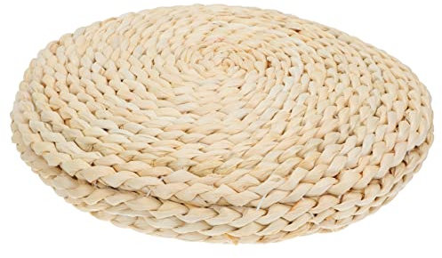 Alipis 1pezzi Cuscino Yoga in Crusca Di Mais Tappetino Rotondo Per Casa Tappetino Spesso Per Meditazione Cuscino Intrecciato Mano