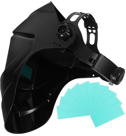 Operitacx Facial De Soldadura Con Oscurecimiento Automático Continua Pantalla De Soldadura Solar Resistente Al Calor Lente De Equipo Ergonómico 1 Unidad Con 10 Láminas Uso Profesional