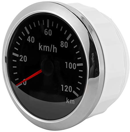 ZASCHMOY Odomètre de Compteur de Vitesse GPS avancé avec une Vitesse Multifonction Affichage de 120 Km/H pour les Bateaux, les Yachts et les Motos - Du Cadran Blanc étanche de 85 Mm avec ABS et