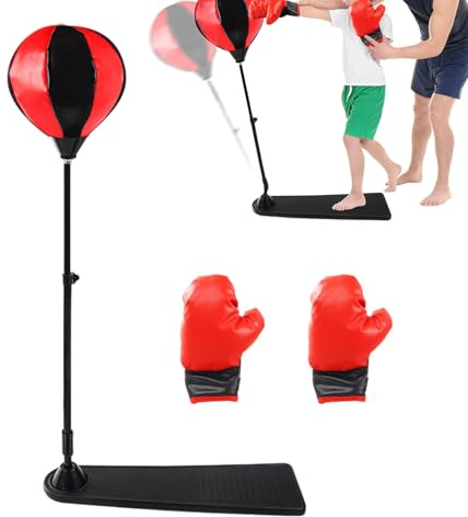 Barnboxningssäck, boxboll med boxningshandskar | boxbollset för barn | för, inomhus, fitness, motion, träning, kontor, skola, stressminskning