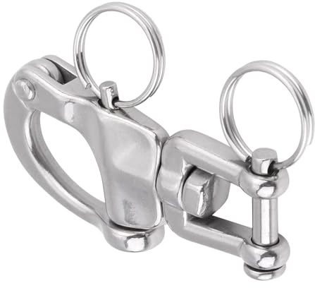 Ausla Manille Pivotante à Mâchoire en Acier Inoxydable 316, Crochet Robuste pour Drisse de Spinnaker de Voilier, Goupille à Dégagement Rapide, 2,8 Pouces, Parfaite pour les Applications Marines (70mm)