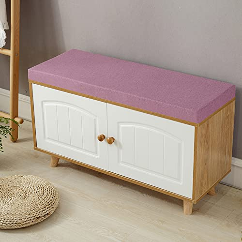 Thick 5cm Long Bench Cushion 120x45cm, Solid Color Pillow for Sofa, Dining, Patio, Indoor/Outdoor Use, 2/3 Seat, Purple Upholstered Seat Pad