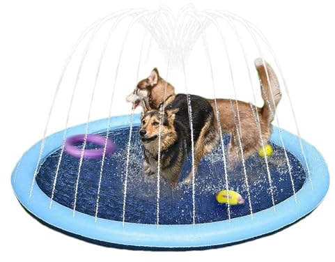 Splash Pad For Kids And Dog, Sprinkler Play Mat, Kids Spray Water Play Mat, Reusable Anti-Slip Dog Sprinkle Splash Pool For Children Boys Girls