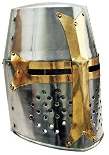 SZCO 910902 Crusaderhjälm, Silver, Guld, En Storlek.