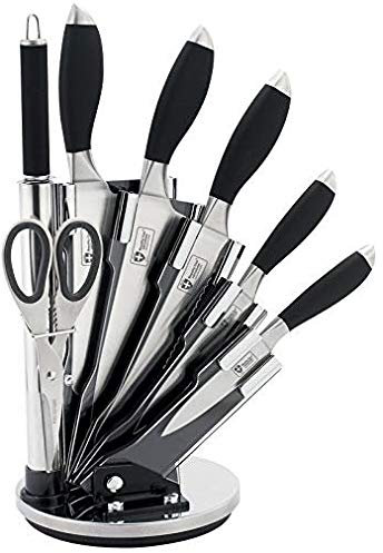Royalty Line KSS800 Set de couteaux 8 pièces RL avec support de Bloc En Acier Inoxydable