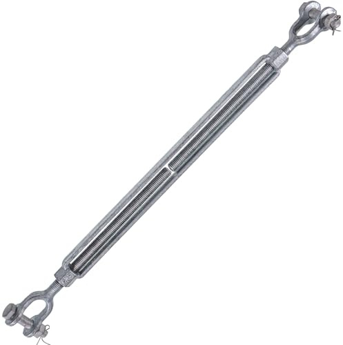US Cargo Control Jaw and Jaw Turnbuckle, 3/4 x 18, 5,200 LBS Working Load Limit, UNC Thread Hot-Dipped Galvanized Turnbuckle Heavy Duty for Wire Rope, In-Line Pulls & Tension Applications