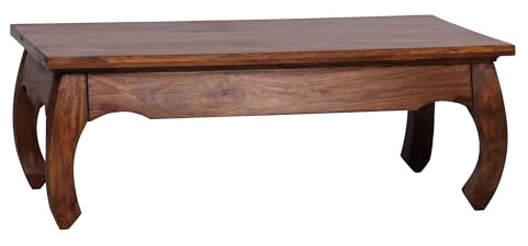 FineBuy Table Basse Opium 110x60x40 cm Bois Massif Sheesham Marron Foncé