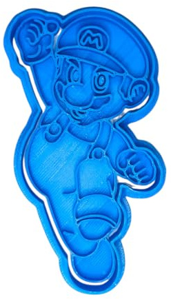Cuticuter Bros Ausstechform, Motiv Mario, blau, 8 x 7 x 1.5 cm