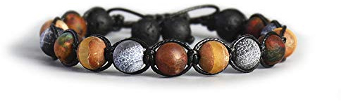 Exinox Armband aus tibetischem Naturstein | Herren Damen | verstellbar | handgefertigt
