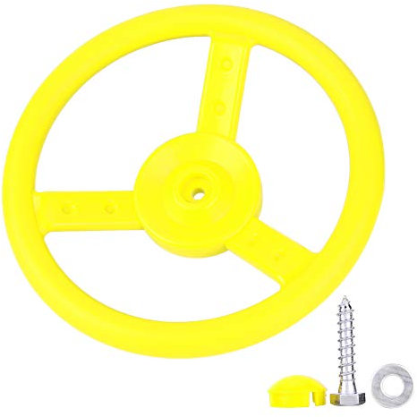 Alomejor Volante in Plastica per Bambini Parco Giochi Piccolo Giocattolo Volante per Bambini Arrampicata su Cornici d'albero Case da Cortile Playset(Giallo)