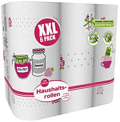 Papyrus Katrin Papier essuie-tout 3 plis HOTO XXL avec motif 6 rouleaux x 90 feuilles Blanc