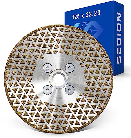 SEDION® Diamantscheibe 125mm x M14 Premium 2in1 - Hochleistungs Trennscheibe & Schleifscheibe für harten Fliesen Keramik Feinsteinzeug Granit Marmor Beton - Winkelschleifer Diamanttrennscheibe 125