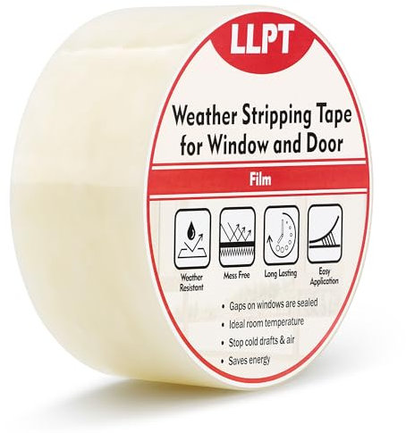 LLPT Dichtungsband | Fenster-Wetterabdichtungsband | 5cm x 33m | Durchsichtiges klebendes | Ultra High Performance Wetterfestes Klebeband | für Zugluftisolierung Oberflächenschutz Transparent (WWT208)