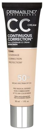 Dermablend Continuous Correction Tone-Evening CC Cream Foundation SPF 50+, Full Coverage Foundation Makeup & Color Corrector, Oil-Free, 10N FAIR 1, 1 Fl Oz (Pack of 1)
